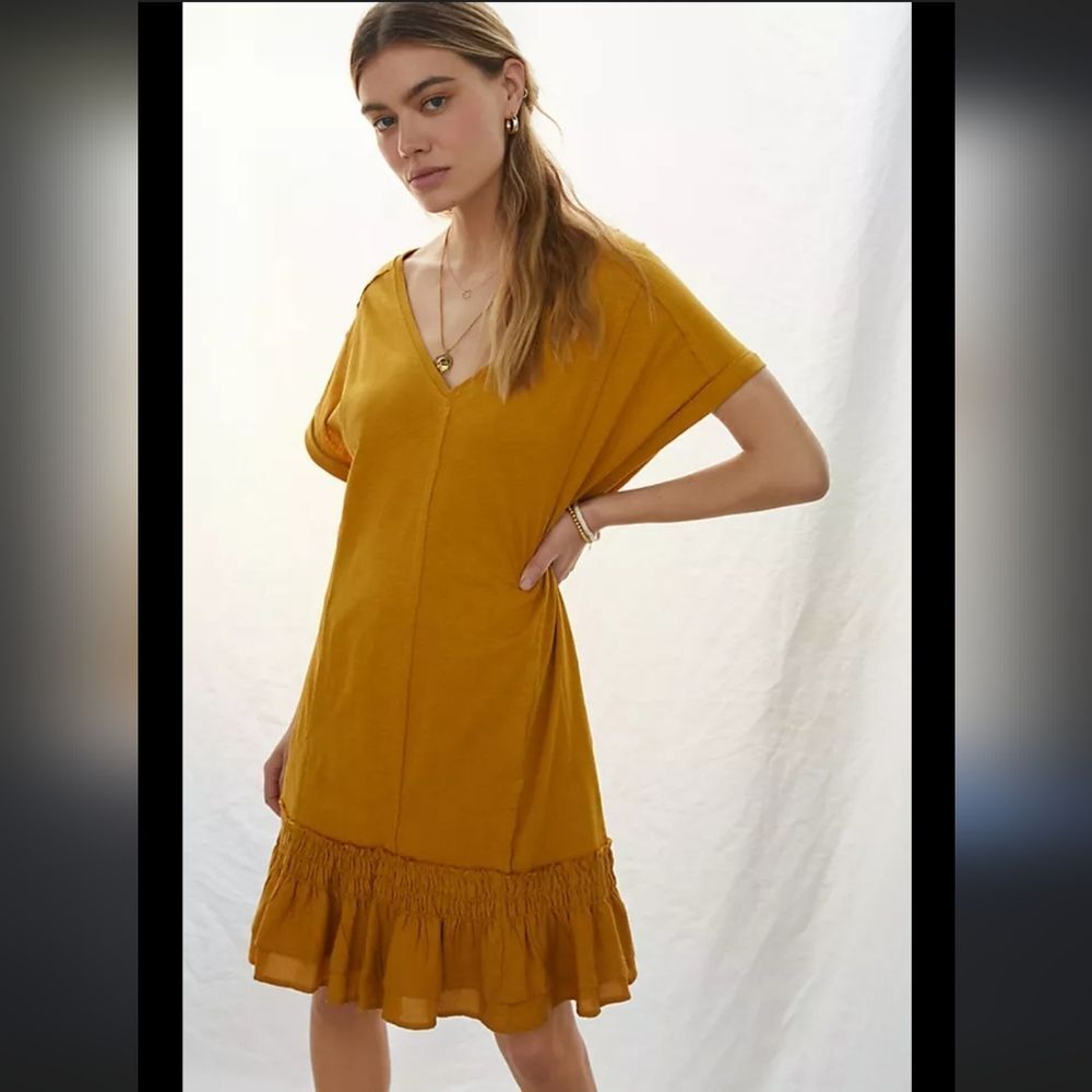 Daily Practice by Anthropologie Solana Ruffled Tunic Dress Womens Large